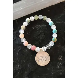 Rainbow Selenite Mantra Bracelet