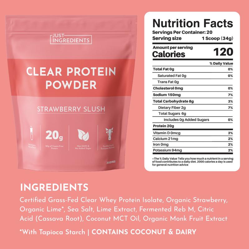 Just Ingredients Strawberry Slush Clear Protein Powder