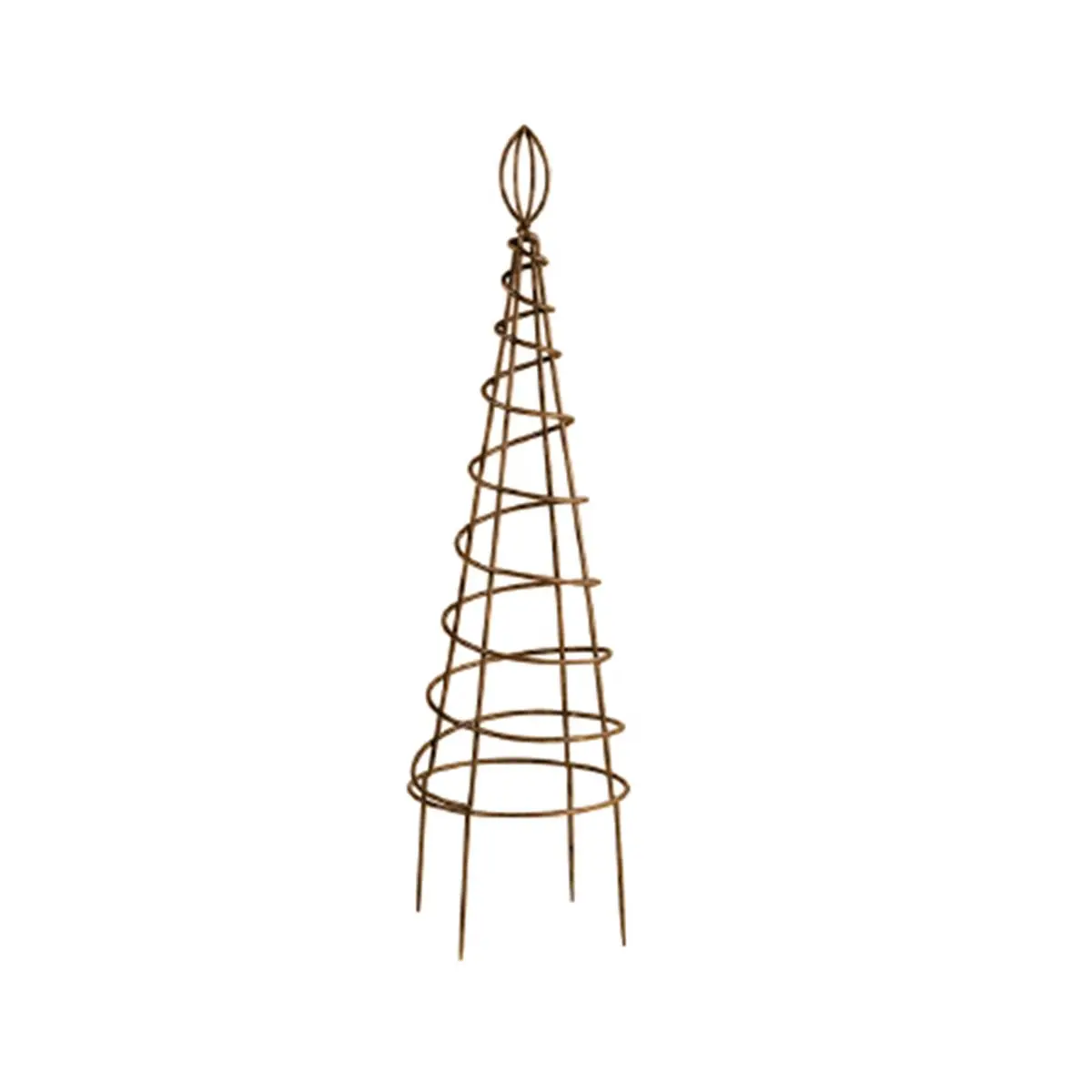 Deer Park Small Spiral Topiary Planter - Baked Powder Coated, Rust Proof Climber Support, Sturdy, Easy to Use, Ground Stake Included, No Tools Required, Durable, Visual Accent for Climbing Plants, Flower or Herb Gardens, Lasting Durability
