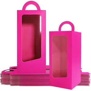 24 Hot Pink Party Favor Boxes 90s Doll Pink Gift Gable Treat Boxes for Girl Princess Birthday Wedding Bridal Shower Bachelorette Decorations