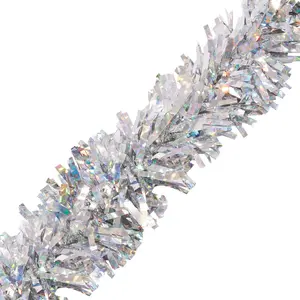 Anderson's Holographic Twist Garland - 4" x 25' roll, Parade Float Decorations for Trailer Or Golf Cart, Christmas Garland Décor for Home and Party