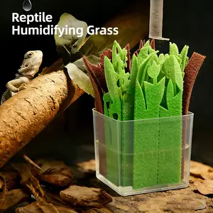 Reptile Physical Humidifier Terrarium Moisture Plant Grass No Plug Landscape Decor, Ideal for Tortoise Lizard Reptiles