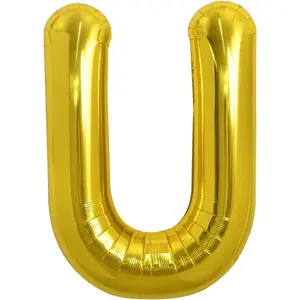 40 Inch Large Gold Letter U Balloons, Foil Mylar Big Balloons for 2026 New Year Eve Graduation Wedding Baby Shower Birthday Party Anniversary Supplies Decorations