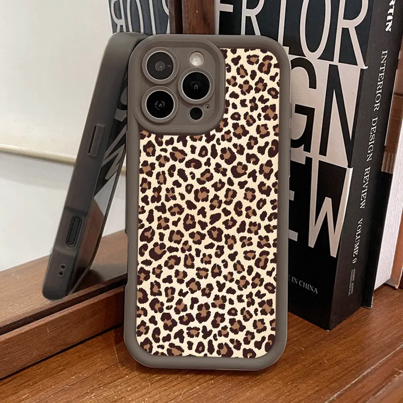 Leopard Print Soft Phone Case for iPhone 17 Pro Max,16,15 Plus,14,13,12,11,XS,XR - Stylish Rugged TPU Shell Casing Cover with Shockproof Drop Protection