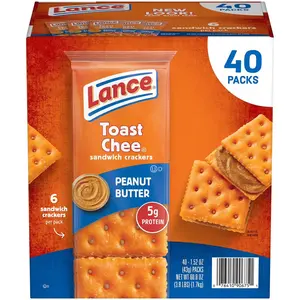 Lance ToastChee Peanut Butter Crackers, 1.52 oz., 40 pk. Lance ToastChee Peanut Butter Crackers, 1.52 oz., 40 pk.