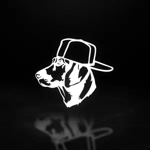Dog with Hat Vinyl Decal