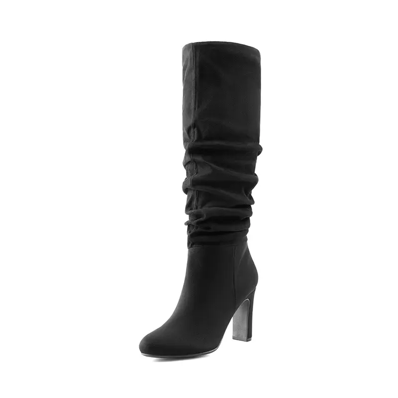 Chunky Suede Knee High Boots