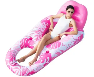 SLOOSH Inflatable Pool Floats Lounger Adult, Pool Float Lounge Raft Floaties Water Floating Recliner Chair with Cup Holders Foot Rest Swimming Floaty