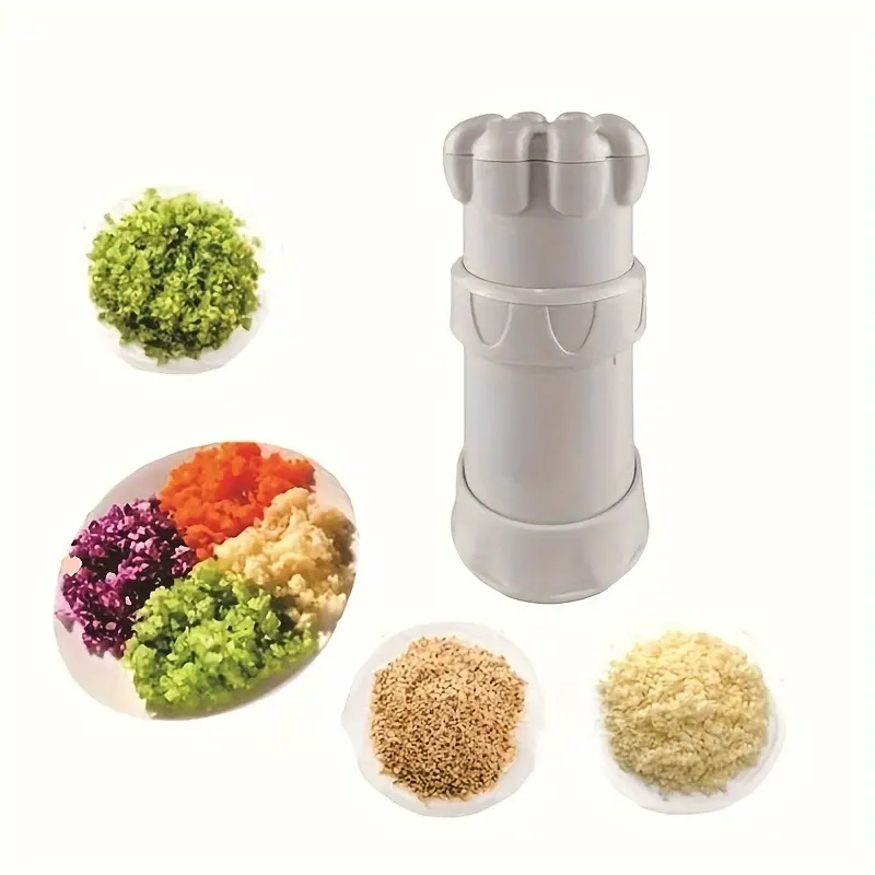 5-in-1 Heavy-Duty Garlic Press with Stainless Steel Blades and Ergonomic Handle - For Crushing, Chopping, Peeling, Mincing, and Stirring - Dishwasher Safe, Space-Saving Design - Suitable for Home and Restaurant Use