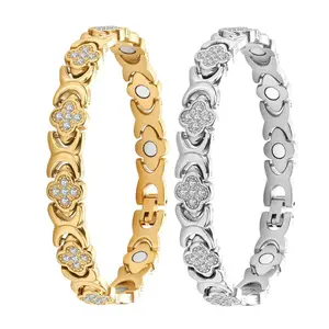 Women's Copper Bracelet Pure Copper Magnetic 3500 Gauss High-Efficiency Magnets Trendy Outdoor Stacking Bangle Faith-Style Jewelry with Interlocking Links and Adjustable Fit