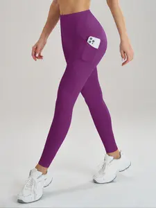 Women's Plain High Waist Sports Leggings, Casual Comfy Breathable Skinny Pants for Yoga Gym Workout Running, Ladies Sportswear for All Seasons