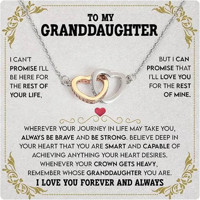 To My Granddaughter Necklace, Gift for Granddaughter from Grandma Grandpa, Graduation, Confirmation, Birthday Jewelry