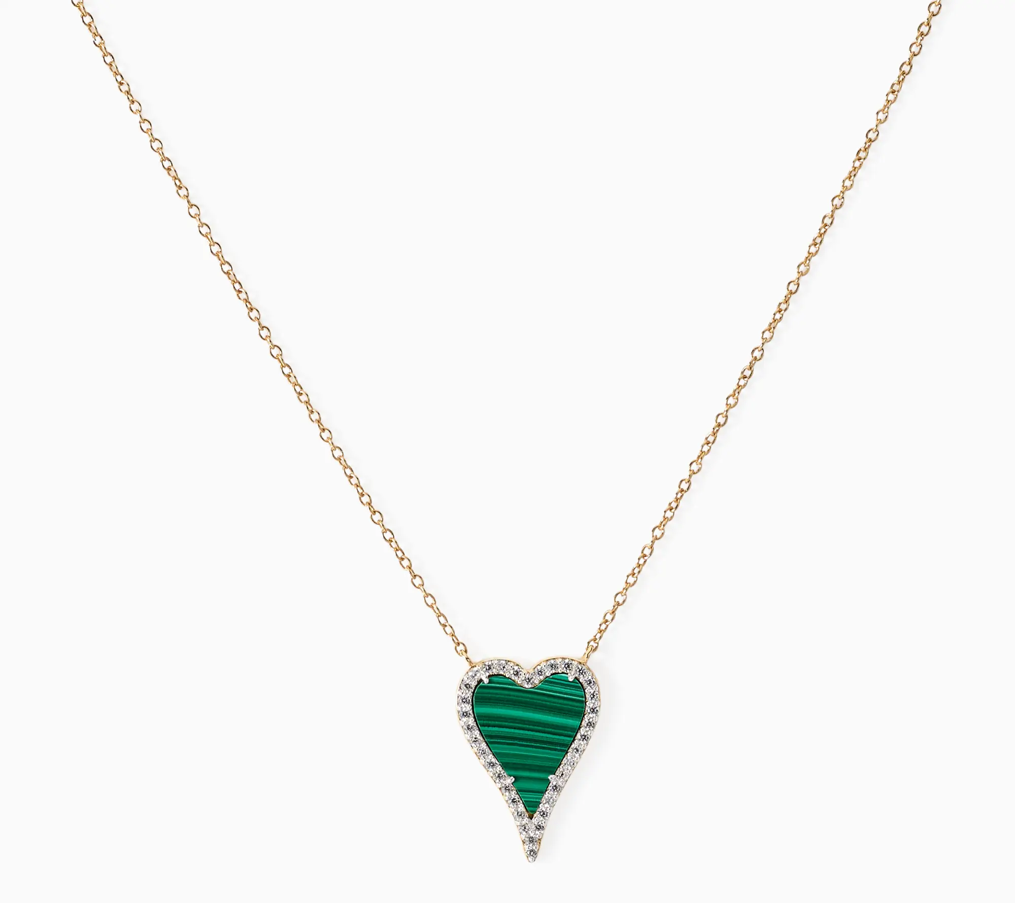 JEN by Jennifer Miller Mini Elongated Gemstone Heart Necklace