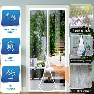 Magnetic Striped Door Curtain, Automatic Closure Summer Durable Stripe Partition, Magnetic Close, Insect Prevention, Home Screen