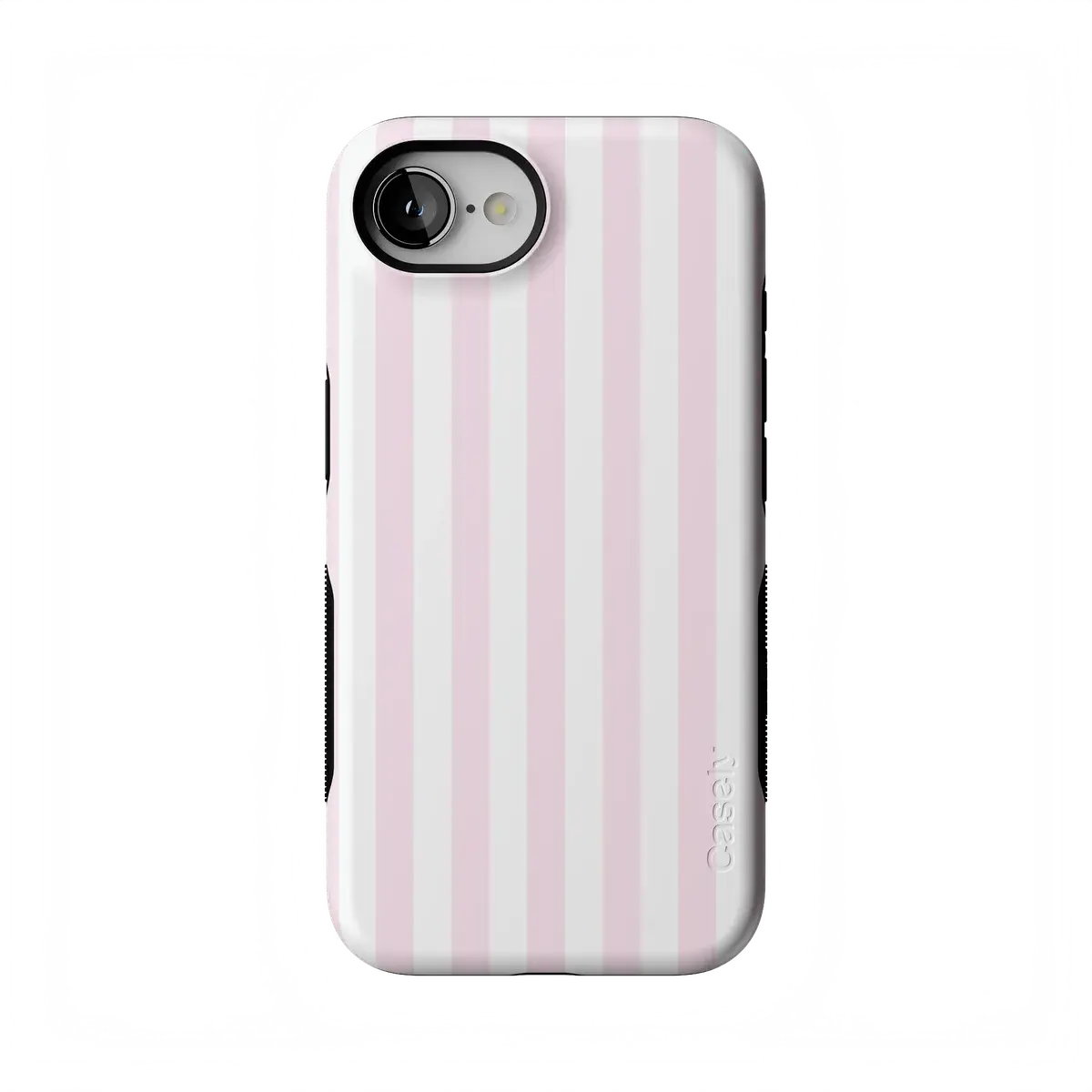 Casely iPhone 16e Case | Sunday Best | Pink Stripes | Bold Protective Design | Compatible with MagSafe