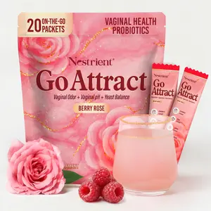 Nestrient Go Attract Women’s Vegan Friendly Sugar Free Probiotic Powder Drink Mix - Healthcare Supplement, 200g, 20 Sticks, Probiotics for Women, Inner Balance, Inner Calm, Freshness, Berry Rose Flavor