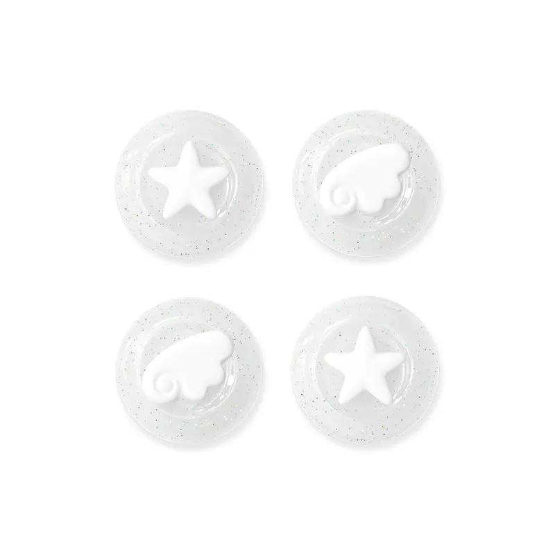 GeekShare 4 Pcs (2 Pairs) Anti-Slip Silicone Joystick Caps - Gaming Console Accessory with Crystal Glitter Soap Bubble Design, Secure Grip, Enhanced Gaming Grip, Easy Installation, for Nintendo Switch 2/Switch 2025 Controllers