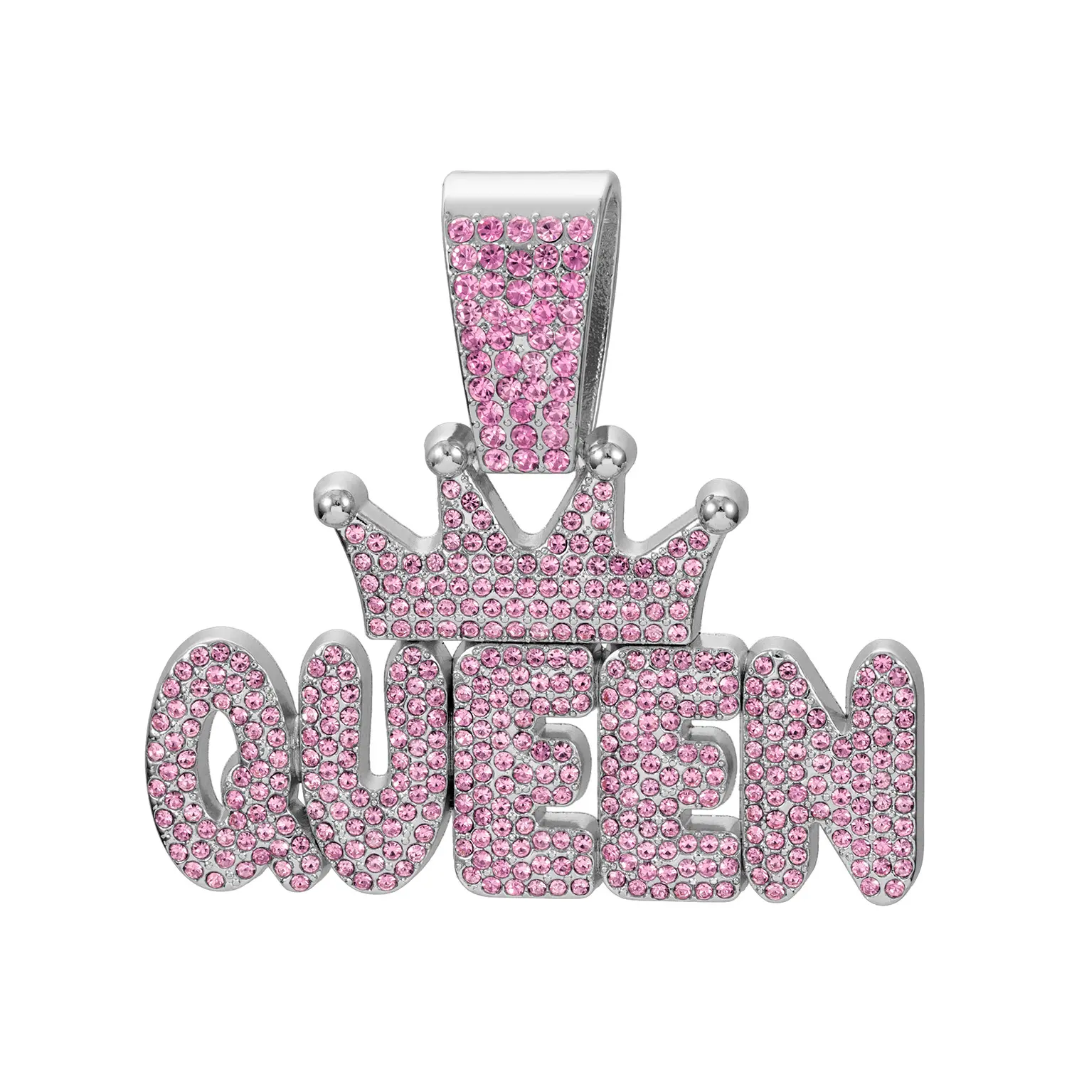 Silver Pink Diamond Pendant