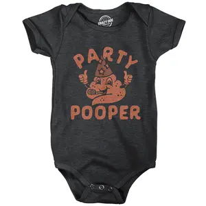 Party Pooper Baby Bodysuit Funny Sarcastic Graphic Jumper for Infants Funny Baby Onesies Sarcastic Clothes for Baby Funny Adult Humor Onesie Novelty Onesie Black -
