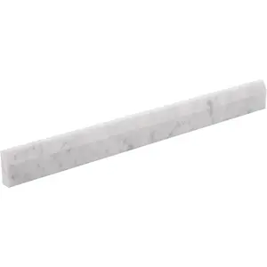Carrara White Marble Pencil Liner Tile, 10-Pack Marble Tile Edge Trim Molding 3/8x12 Inch Polished for Kitchen Backsplash, Bathroom Shower Wall