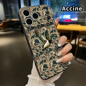 Flying Duck Camo Phone Case for iPhone 17 Pro Max 16 Plus 15 14 13 12 11 XR Air E Liquid Silicone TPU Anti-Fall Ultra Slim Soft Bumper Cover for Boy