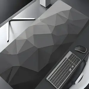 Grey Geometric Minimalist Large Gaming Mouse Pad,Aesthetic Desktop Drotection Pad,Washable Rubber Pad Non-Slip Lock Edge Multi-Size Mouse Pad Suitable For Home Office,Good Gift for Family and friends,Mousepad