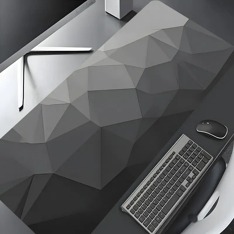 Grey Geometric Large Gaming Mouse Pad,Desktop Drotection Pad,Washable Rubber Pad Non-Slip Lock Edge Multi-Size Mouse Pad Suitable For Home Office,Office Desk Accessories,Computer Desk Accessories,Mousepad