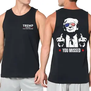 Trump 2024 FCK Your Feelings Unisex Tank Top, You Missed Cotton Shirt, Tack America Back, MAGA 2024, Praying For Trump, Team Trump, For Men, For Women