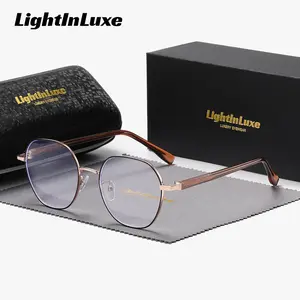 LightInLuxe Unisex Fashion refined functional Full Frame Oval Clear Glasses Casual Outdoor Anti-Blue Light Clear Glasses