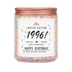 30th Birthday Gifts for Women Her, Decorations Gifts for 30 Year Old Woman, 30th Birthday Candles - Limited Edition 1996 Handmade (Vanilla Birthday Cake Scent with Sprinkles)