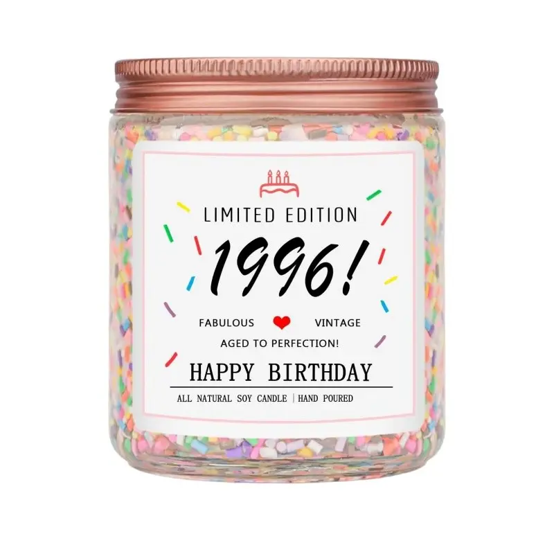 30th Birthday Gifts for Women Her, Decorations Gifts for 30 Year Old Woman, 30th Birthday Scented Candles, Handcrafted Candle - Limited Edition 1996 Handmade (Vanilla Birthday Cake Scent with Sprinkles)