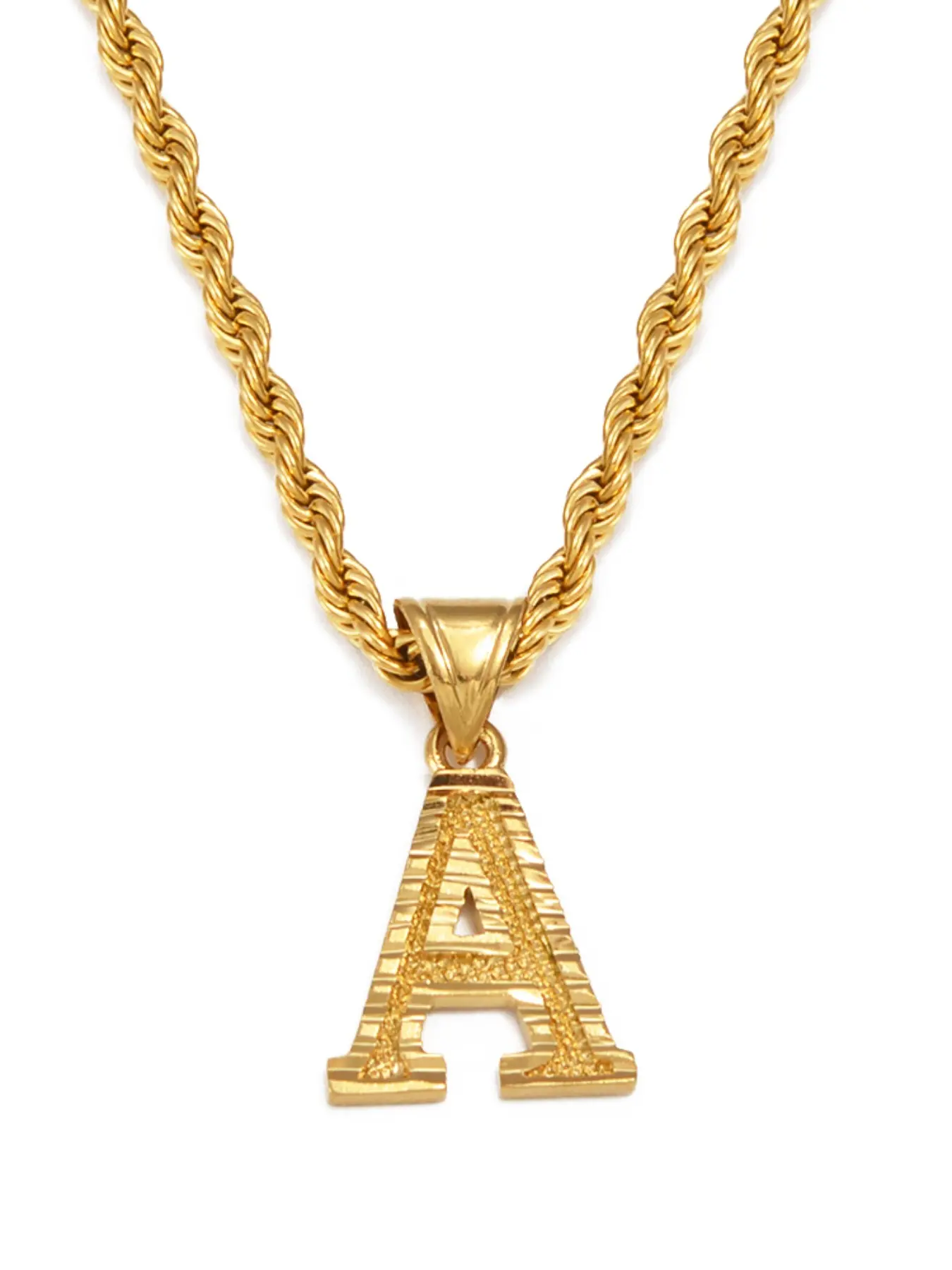 1pc A-Z Letters Necklaces Women Men Gold Plated Initial Pendant Rope Chain English Letter Jewelry Alphabet African Exquisite Jewelry Gift Dainty Initial Necklaces Birthday Gift Jewelry
