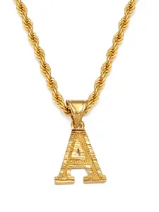 1pc A-Z Letters Necklaces Women Men Gold Plated Initial Pendant Rope Chain English Letter Jewelry Alphabet African Exquisite Jewelry Gift Dainty Initial Necklaces