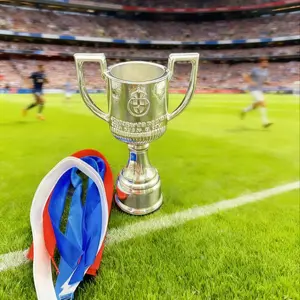 1PC Copa del Rey, Spanish King Cup TroCopa del Reyphy Resin Plated Award Statue Copa Del Rey,  Collectible Soccer Memorabilia