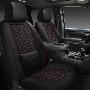 Silverado Seat Covers 2007-2026 Full Set, Truck Interior Sets Custom Fit for Chevy Chevrolet Silverado GMC Sierra 1500/2500/3500HD Crew/Double/Extended Cab with Lumbar Support