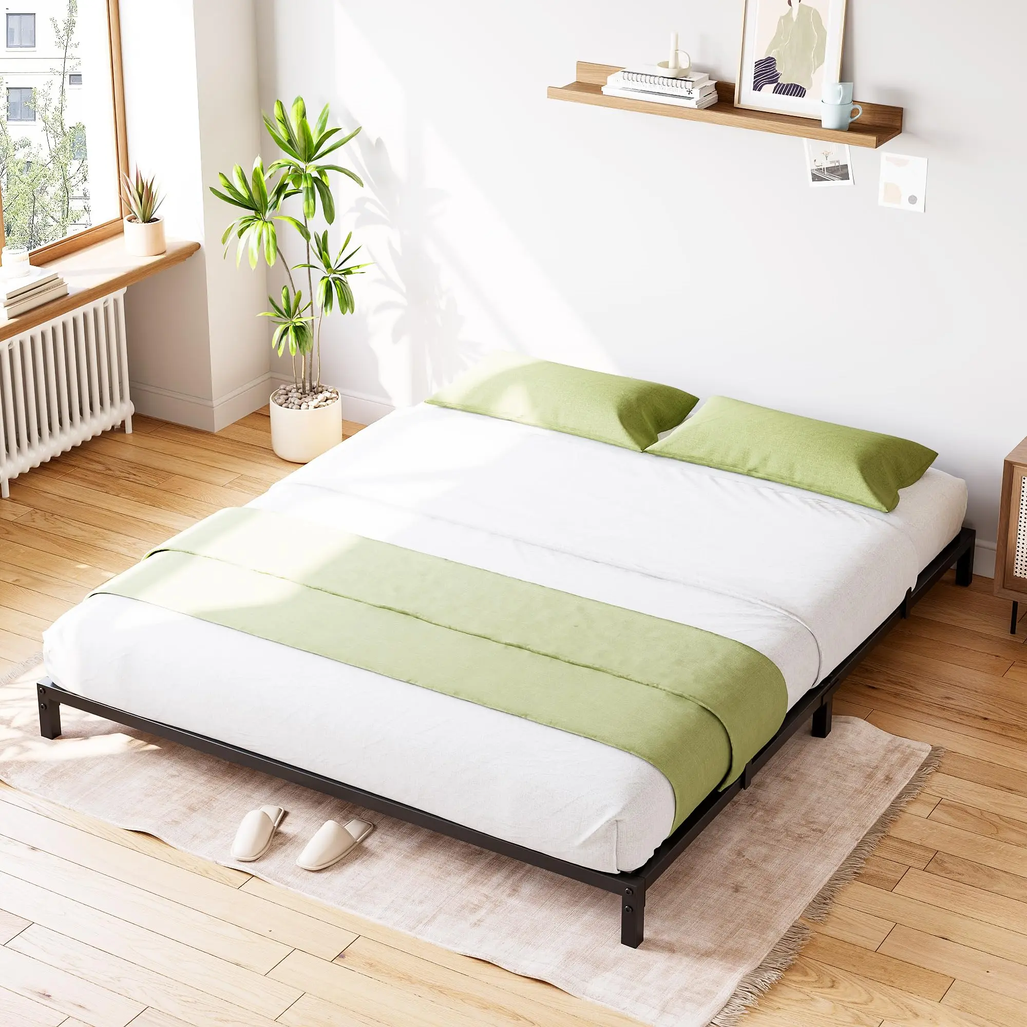 8-Inch Full Bed Frame - Heavy Duty Metal Platform Bed No Box Spring Needed, Easy Assembly, Noise-Free Design in Black - Full Size for Bedroom
