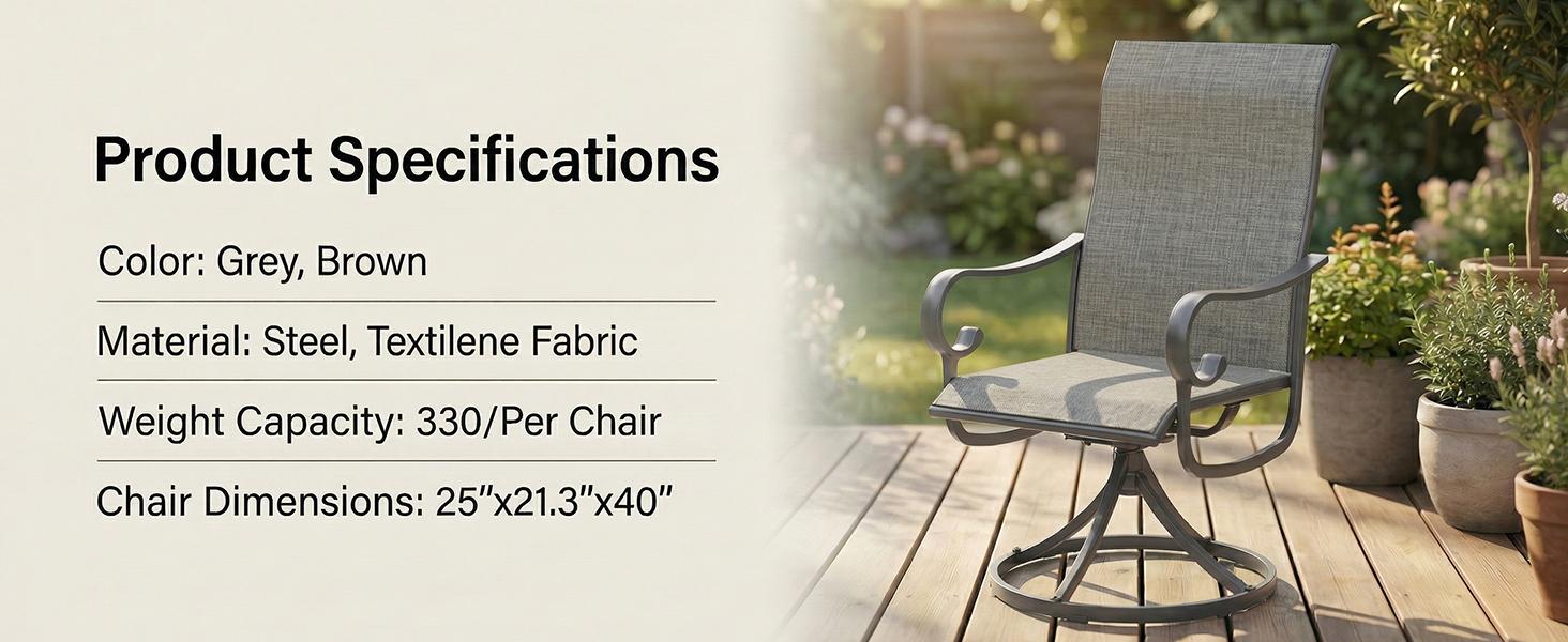 SOLVYA Rocking Bistro Chairs Set, All Weather Metal Outdoor Patio Chairs, Rocker Chairs for Backyard, Poolside, Garden, Balcony