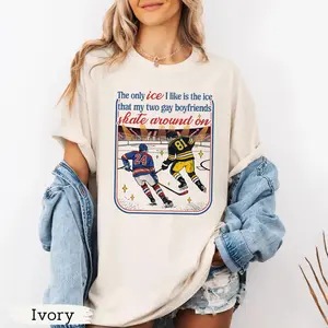 The Only ICE I Like Is The Ice My Two Gay Boyfriends Skate Around On Shirt, Hockey Romance Fan Gift