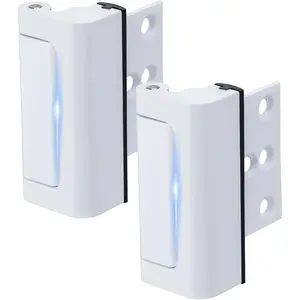 2 Pack Home Security Door Lock,Childproof Door Reinforcement Lock,with 3" Stop Withstand 800 lbs,for Inward Swing Doors,Night Kids Safety Metal Flip Lock Deadbolt Latch (White)