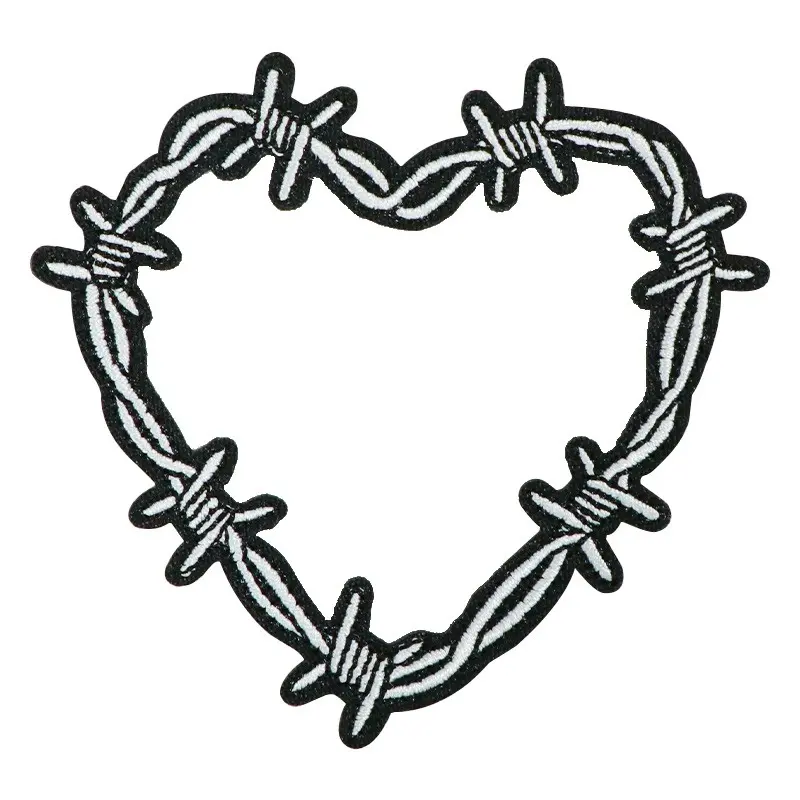 Heart Embroidered Patch, Back Adhesive Iron-On Applique Patches, Suitable for Clothes Jackets Hats Accessories, Decorative Sewing Accessory, Heart Embroidery