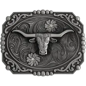 1.5 Inch Western Style Belt Buckle Replaceable Cowboy Cowgirl Buckles for Men & Women Replacement Buckle for Leather Belts