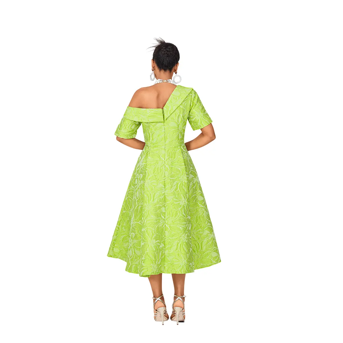 Classic Flared Dress in Green - Elegant Polyester Fabric for Women's Casual  Wear - Versatile & Timeless Design for Summer Events - TikTok Shop