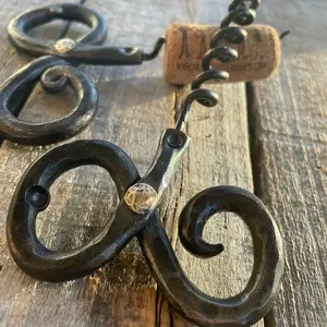 4KForge hand forged blacksmith cork screw & bottle opener
