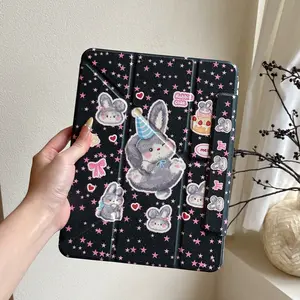 Cake Star Rabbit iPad Case, Magnetic Detachable Hybrid Protective Cover, Cute Air 7/6 Pro New, Pen Slot, Anti-Bend, Unisex, Ipad Tablet Accessories
