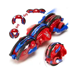 RC Rolling Stunt Car, 360° Remote Control Deformation Car with LED Lights, Rechargeable Spider Car Toy for Kids & Adults, Indoor/Outdoor Fun Rc Cars