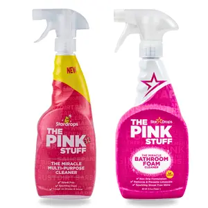Stardrops The Pink Stuff Miracle Multi Purpose Cleaner & Bathroom Foam Cleaner-750ml Spray, Bathroom Cleaning Solution and Household Cleaning Supplies