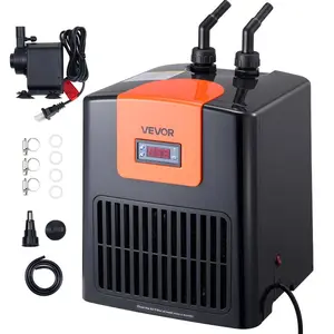 VEVOR Aquarium Chiller 150 Gallon, 1/2 HP Water Chiller for Hydroponics, Fast Cooling for Fish Tank, Axolotl, Coral Reef, Quiet Refrigeration Compressor, Titanium Evaporator, Complete FittingsVEVOR Super Brand Day