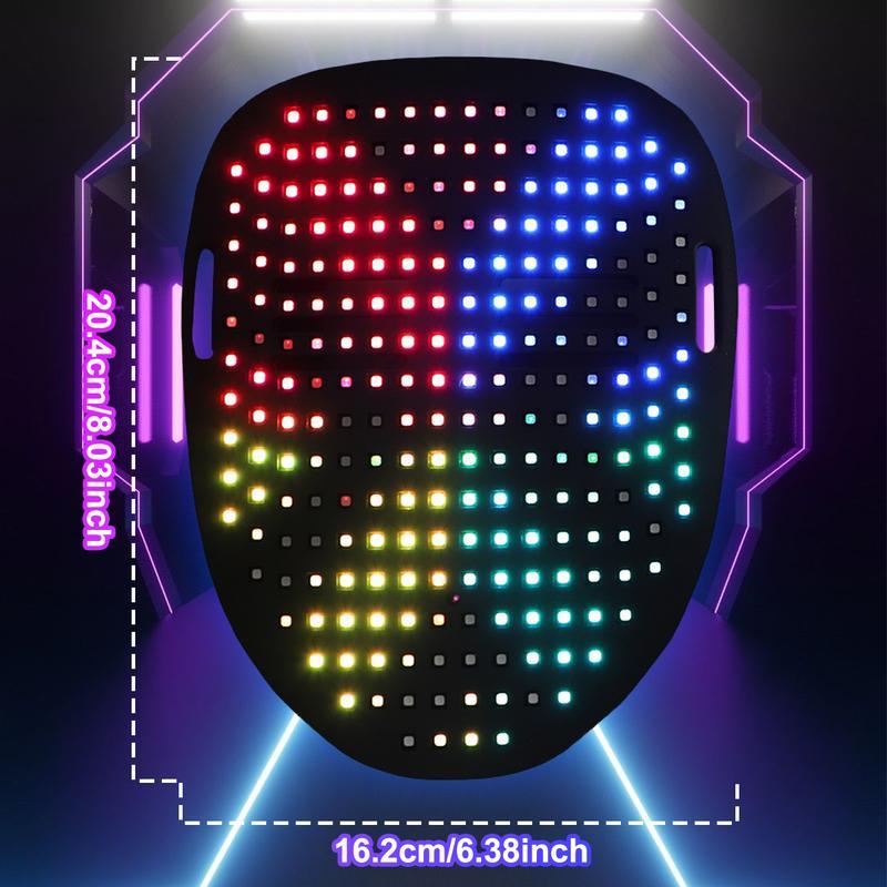 LED Face Mask Gesture Sensing 50 Patterns, Rechargeable LED Glow Mask Changing for Christmas 2025 New Year Rave Party, Light Up Face Mask Scary Cool Masks for Adults Unisex Cosplay Festival Gifts