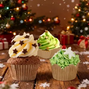 200pcs Baking Paper Cups, Natural Color, Ideal for Easter, St. Patrick's Day, Valentine's Day, Ramadan, Mother's Day, Cake & Muffin Baking