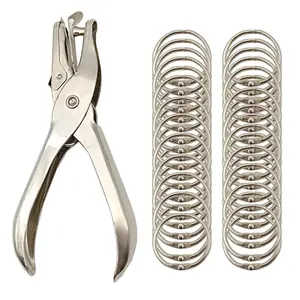 (40Pack) Book Rings 1 Inch Binder Rings with Metal Single Hole Punch.Nickel Plated Steel Paper Rings Metal Rings for Index Cards,Flash Card Rings,